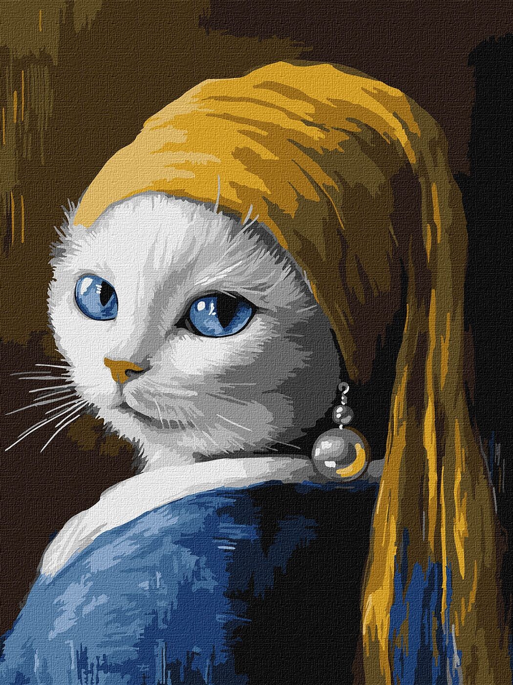 Ideyka Maľovanie podľa čísel - Mačka s perlovou náušnicou art_selena_ua 30 x 40 cm