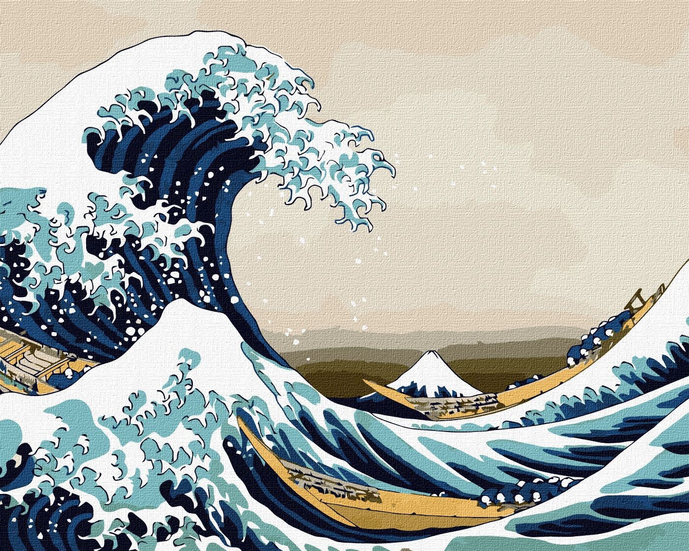 Ideyka Maľovanie podľa čísel - Veľká vlna pri Kanagawe ©Katsusika Hokusai 40 x 50 cm