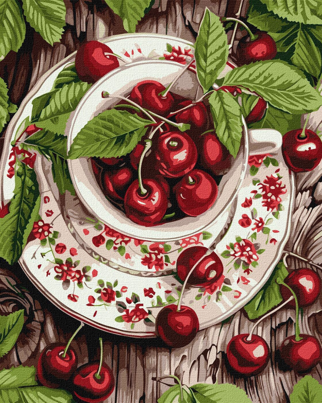 Ideyka Maľovanie podľa čísel - Čerešňová sviežosť art_selena_ua 40 x 50 cm