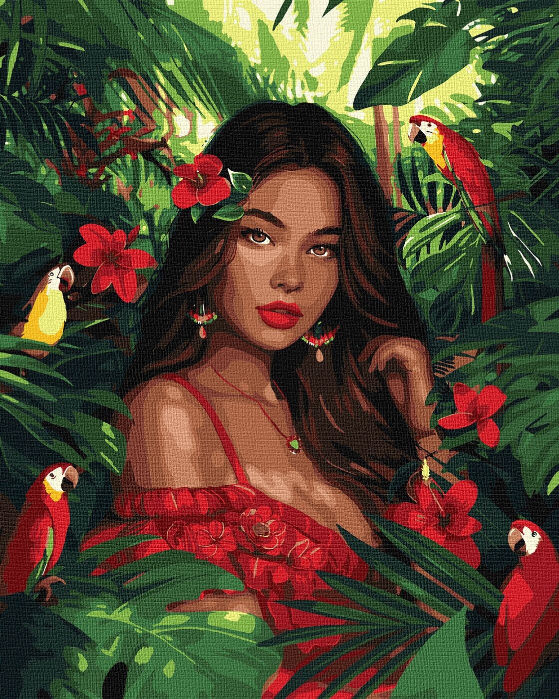 Ideyka Maľovanie podľa čísel - Tropická princezná art_selena_ua 40 x 50 cm