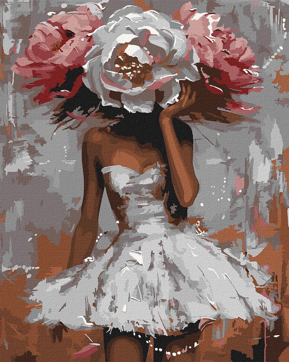 Ideyka Maľovanie podľa čísel - Kvetinové tajomstvo s extra metalickými farbami ©victoria_art 40 x 50 cm