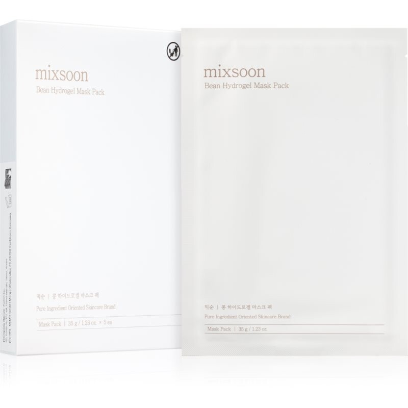 mixsoon Bean Hydrogel Mask Pack intenzívna hydrogélová maska pre rozjasnenie a hydratáciu 5x35 g