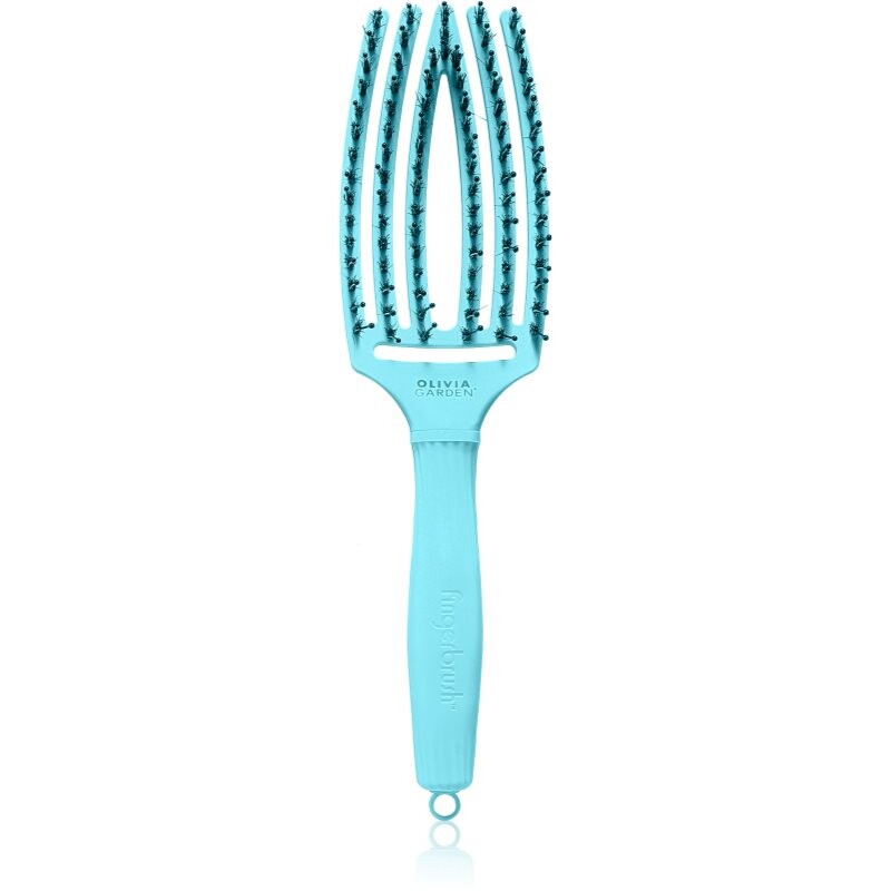 Olivia Garden Fingerbrush Boar & Nylon kefa na vlasy so štetinami z nylonu a diviaka Dolce Vita Blue Sky 1 ks
