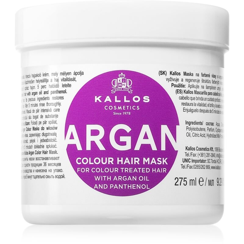 Kallos KJMN Professional Argan maska na vlasy pre farbené vlasy 275 ml