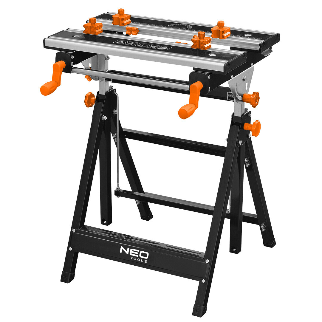 NEO TOOLS Nastaviteľný pracovný stôl, hliník 60 x 58 x 77-107 cm 44-700