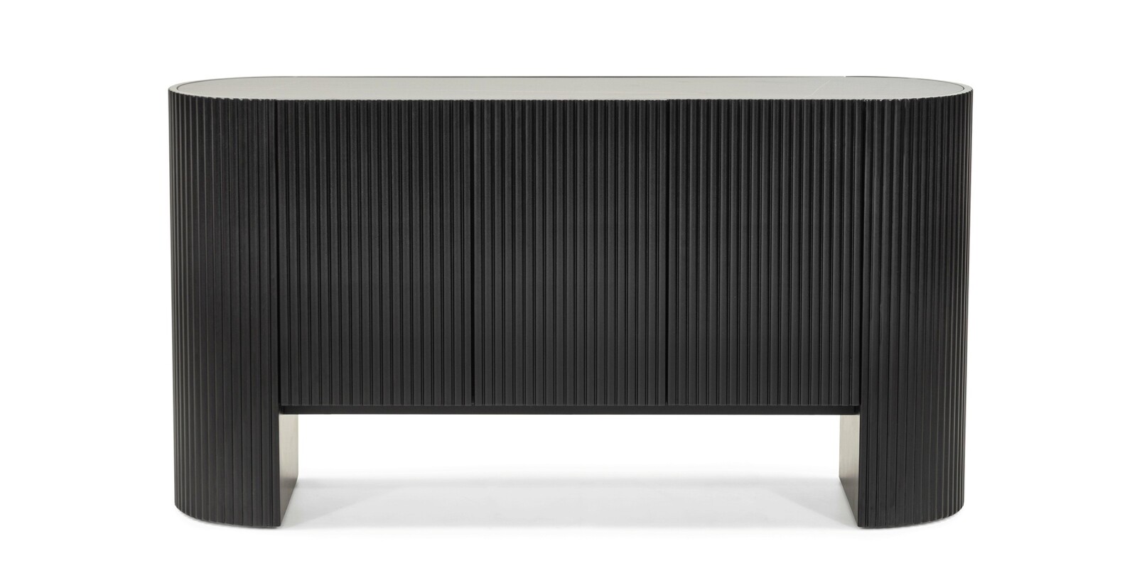 Designová komoda Sansita 160 cm mramor/černá