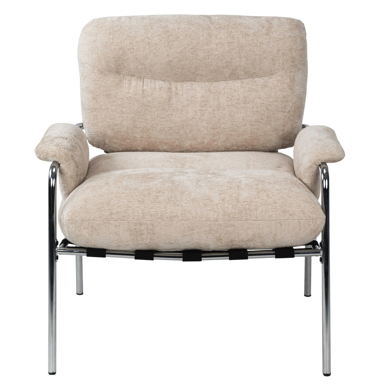 Designové křeslo Inverno béžové/chrom