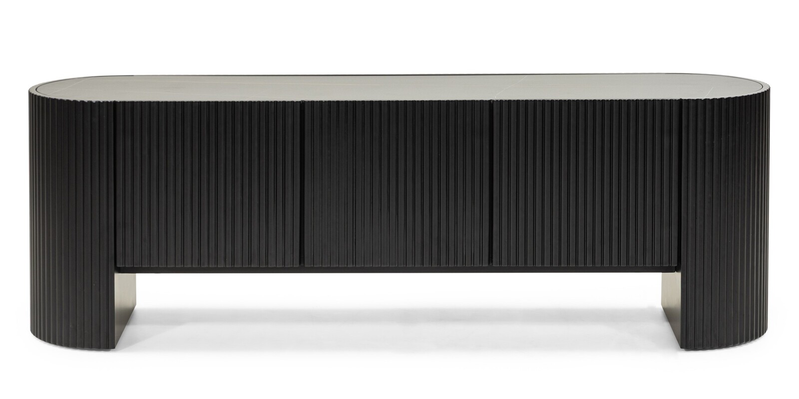 Designový TV stolek Sansita 180 cm mramor/černý