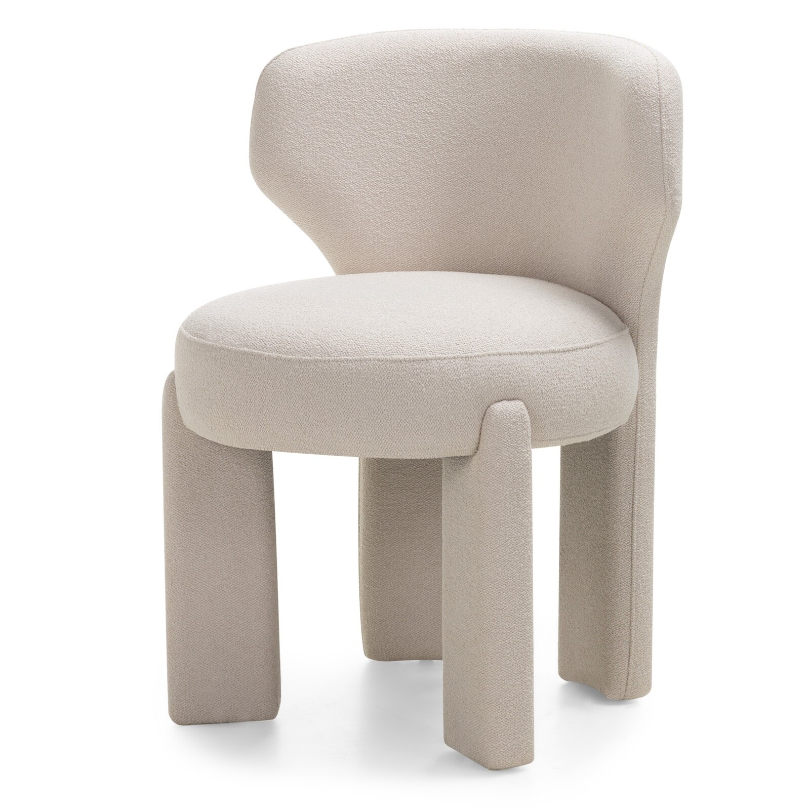 Jídelní designová židle Elaine boucle krémová