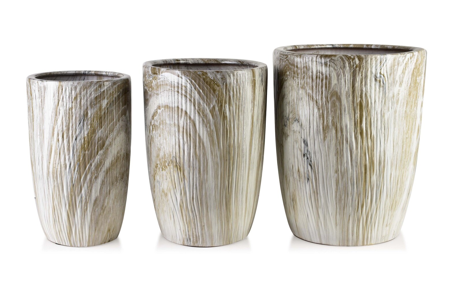 Sada 3 obalů na květináče Neva Marble 02 mramorová/béžová