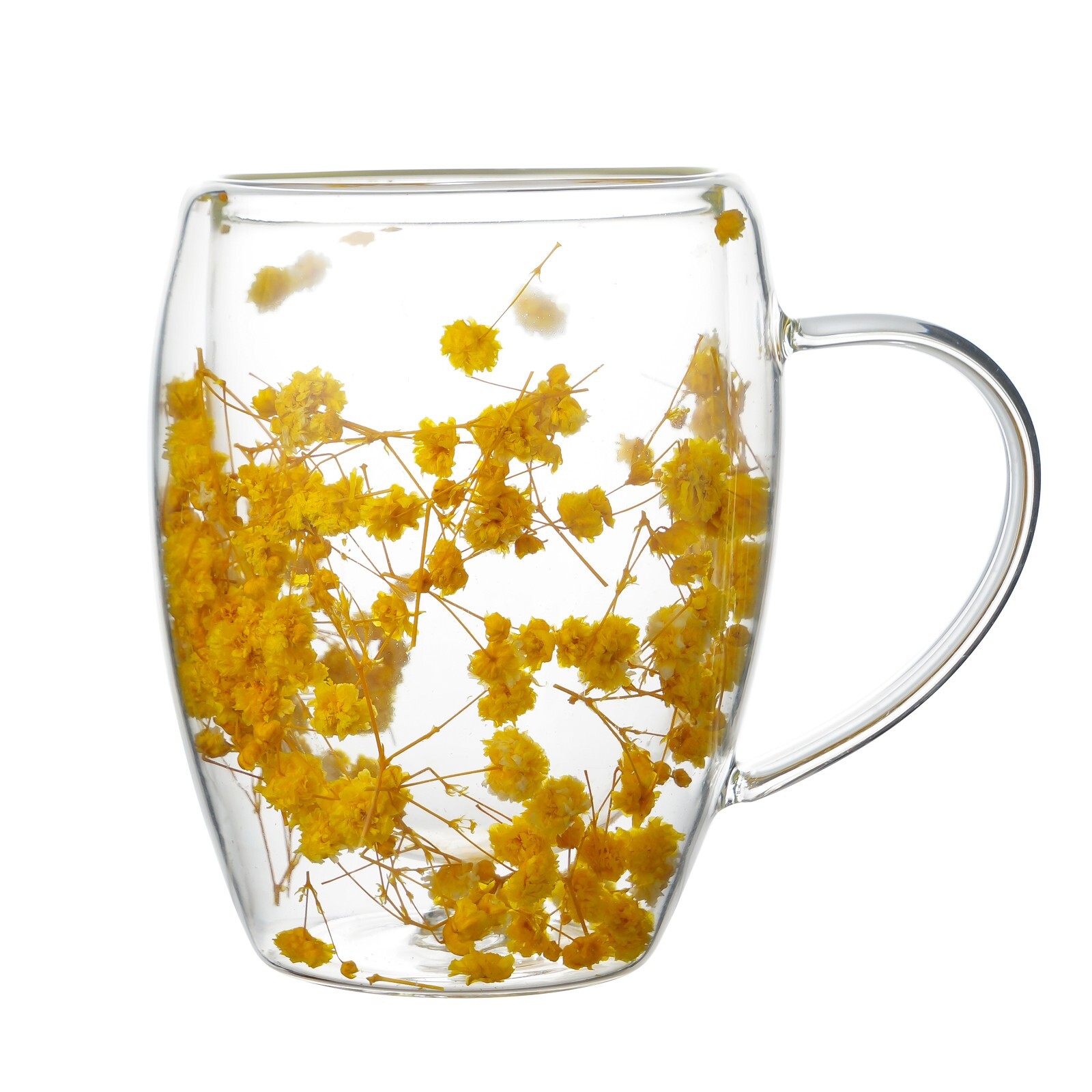 Skleněný hrnek PETER FLOWER 320 ml čirý/žlutý