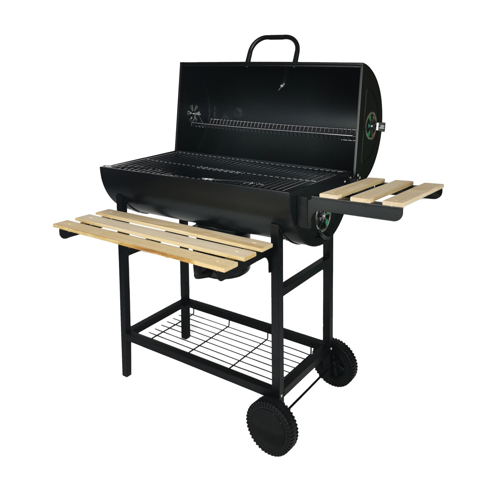 Zahradní gril na dřevěné uhlí BBQ1008 černý