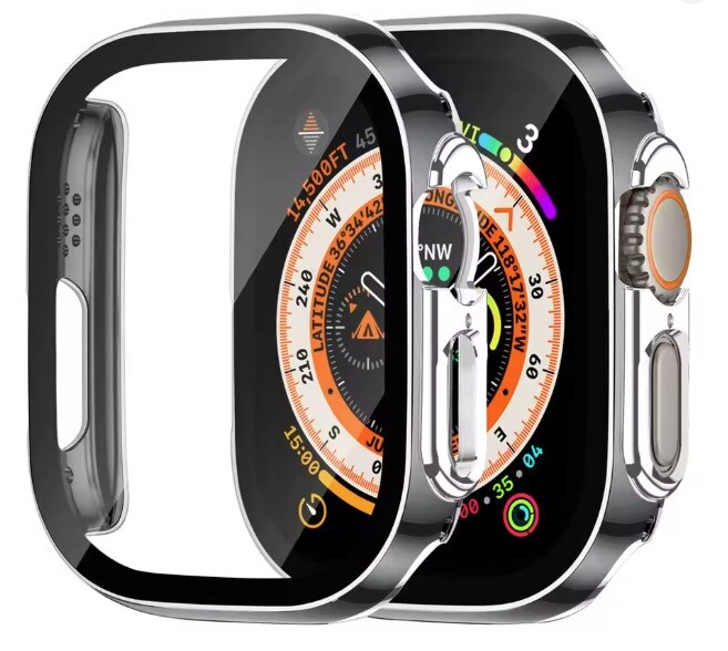 Ochranný kryt pre Apple Watch Ultra - Strieborná a čierna, 49 mm