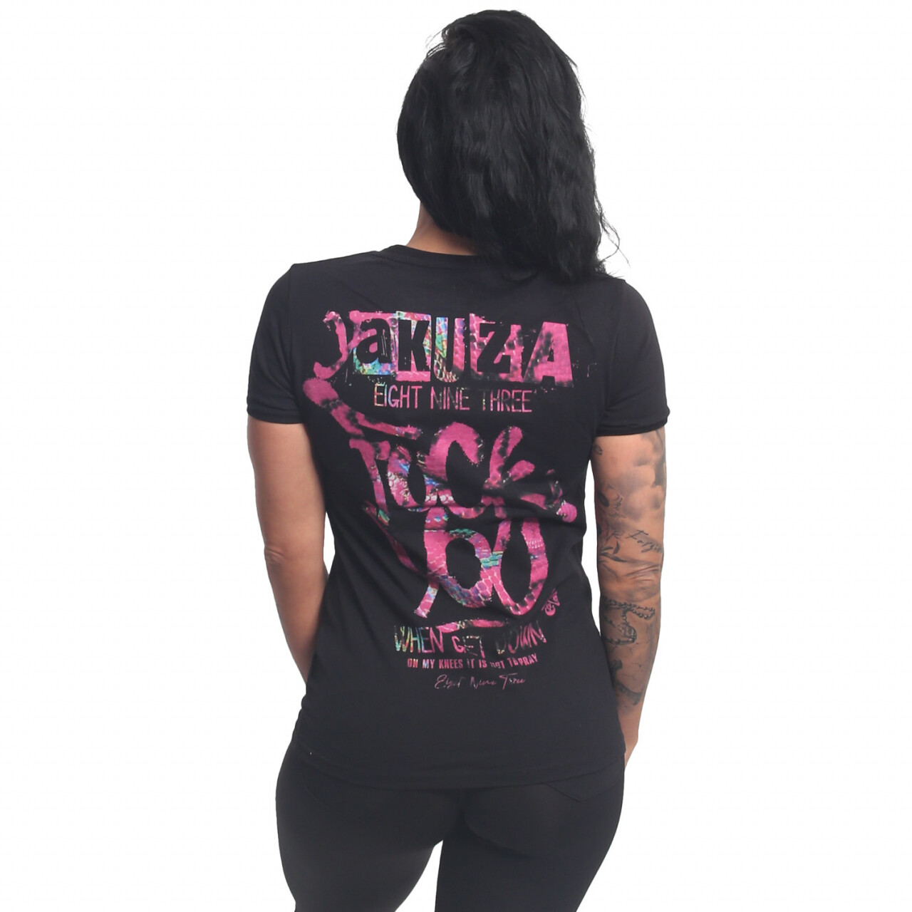Tričko dámske Yakuza FU Urban Crew Neck - čierne-ružové, S