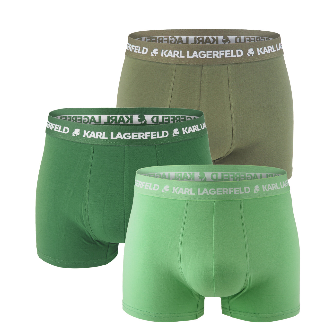 KARL LAGERFELD - boxerky 3PACK organic cotton logo LAGERFELD absinth green & oil color combo - limitovaná edícia