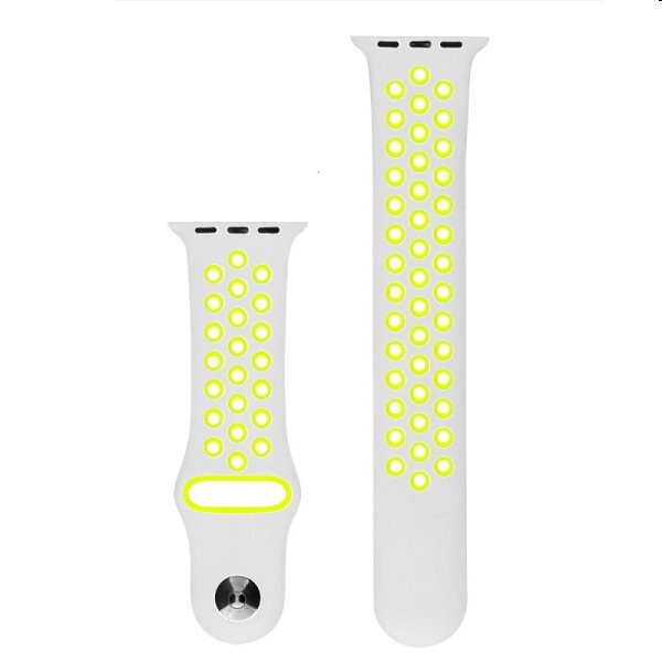 Silikónový športový remienok COTEetCI pre Apple Watch 384041mm, šedýžltozelený WH5216-TS-YL