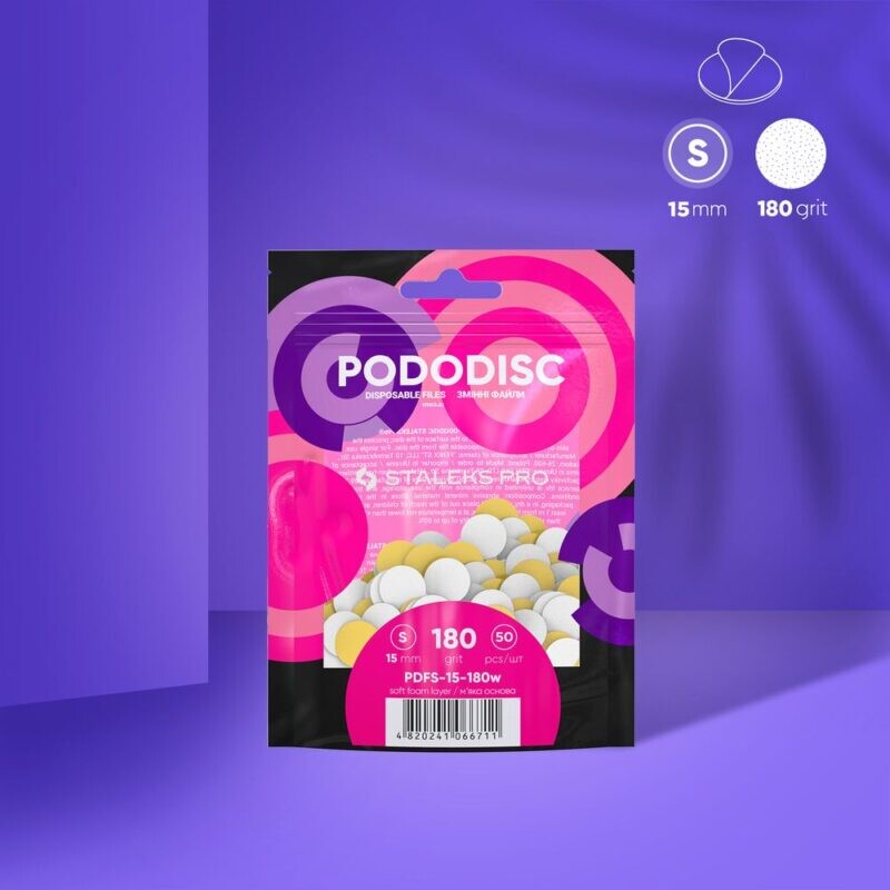 Staleks Jednorazové pilníky na pedikérsky kotúč PODODISC EXPERT S - 180 (50 ks)