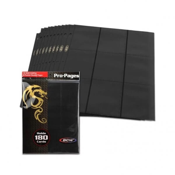 UltraPro Stránka do alba BCW 9-Pocket - Side-loading Pro-Pages - Black (10 ks)