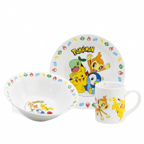 Storline Detský riad Pokémon (hrnček, tanier, miska) - keramika - 3 ks