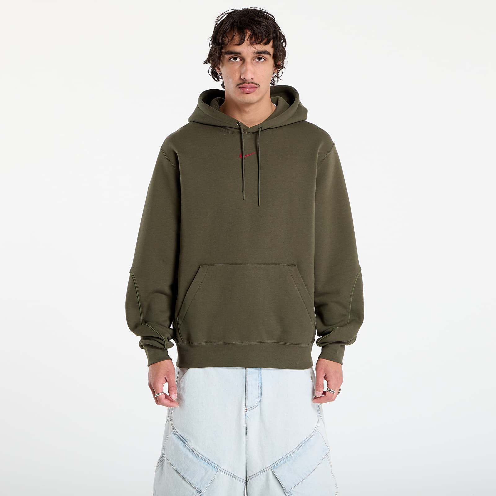 Mikina Nike x NOCTA Men's Fleece Hoodie Cargo Khaki/ Team Red XXL