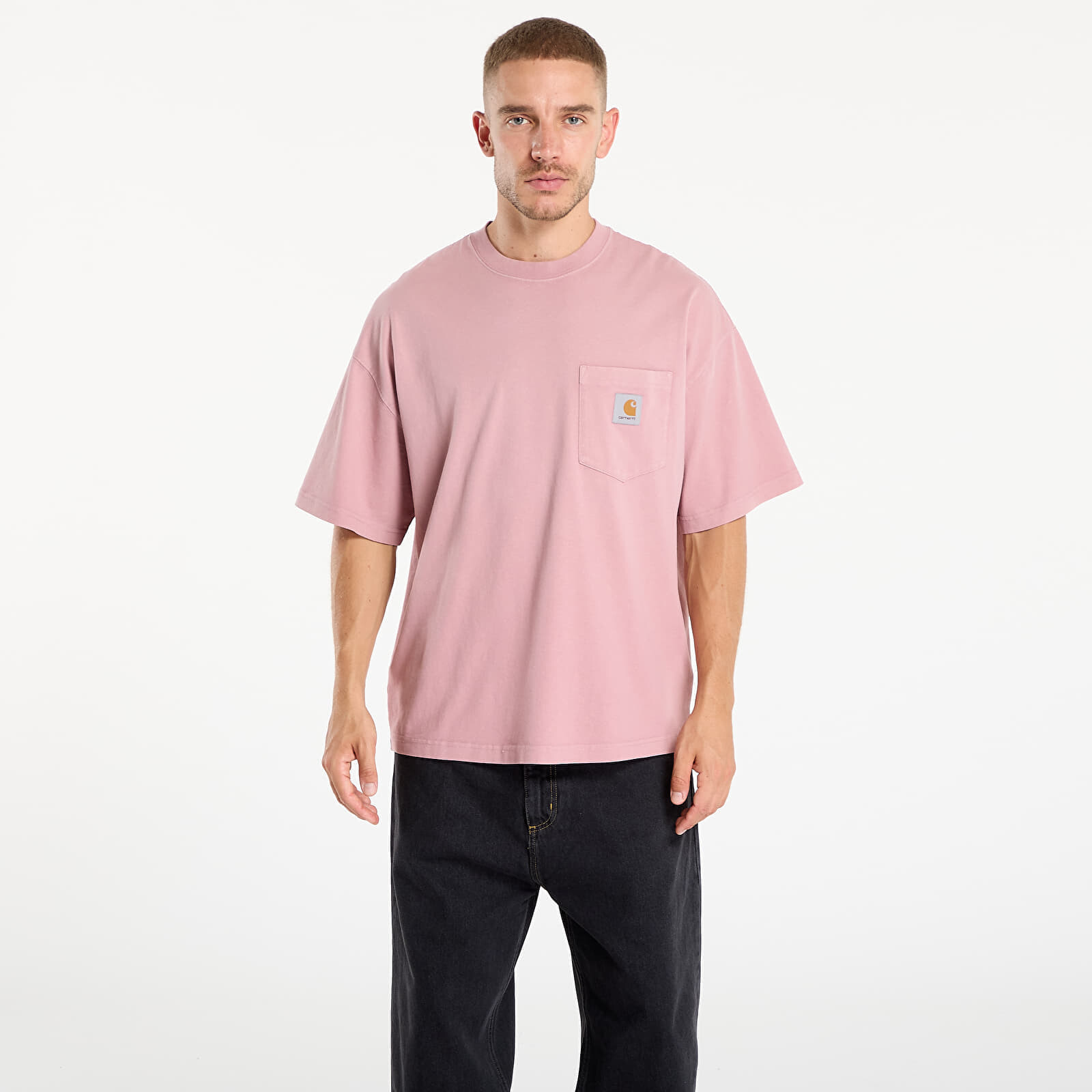 Tričko Carhartt WIP S/S Hudson Pocket T-Shirt UNISEX Daphne Chalk Wash M