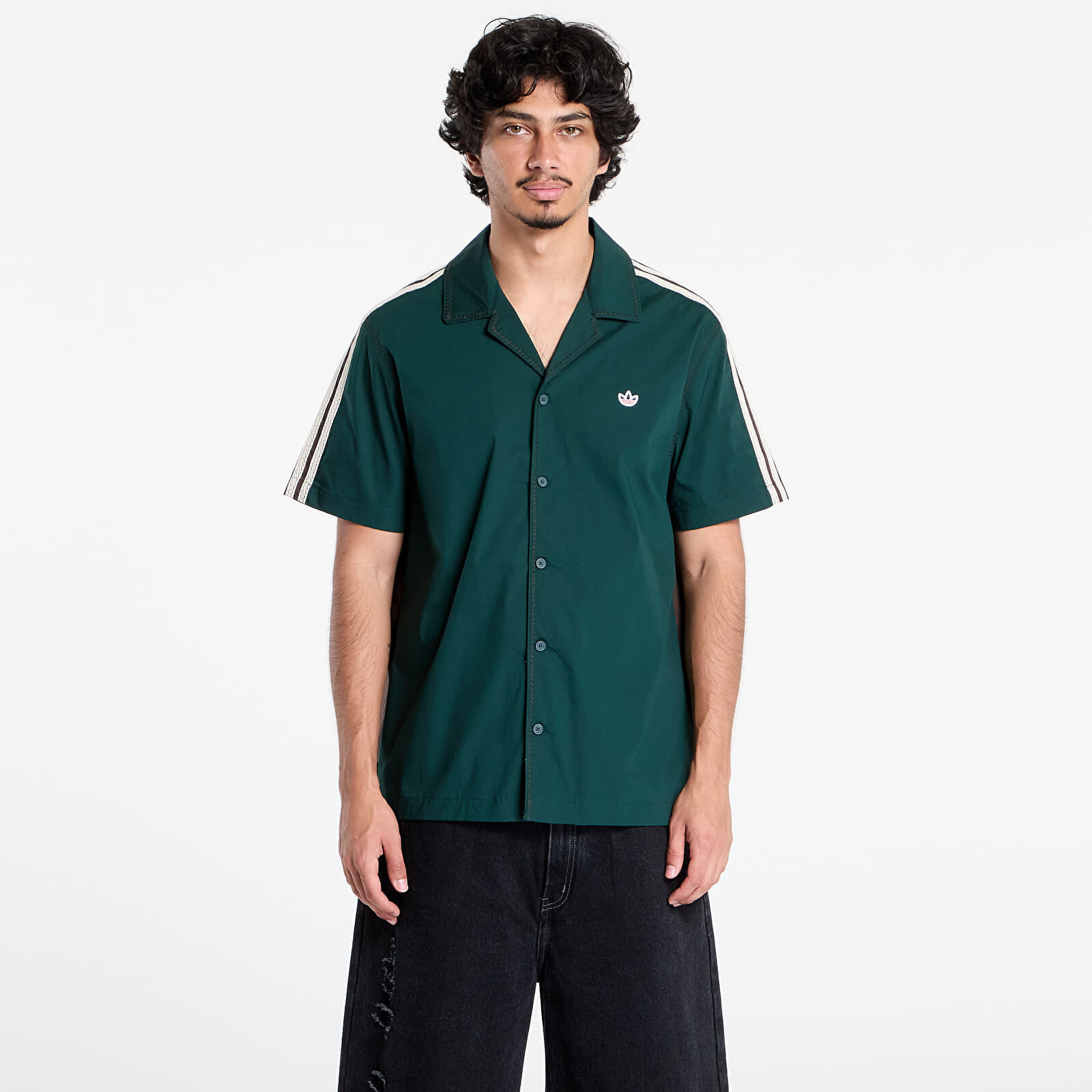 Košeľa adidas x Clot Bowling Shirt by Edison Chen Dark Brown S