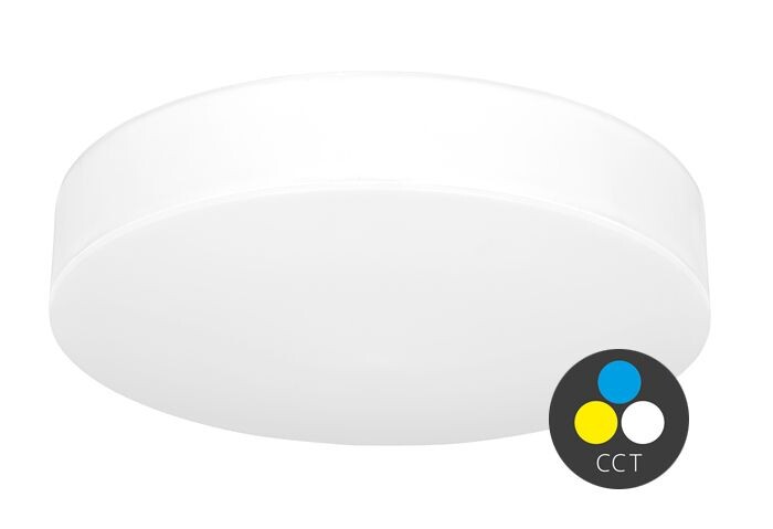 Ecolite Biele stropné LED svietidlo Makaron okrúhle 500mm 50W IP44 CCT WML500-CCT/50W/BI