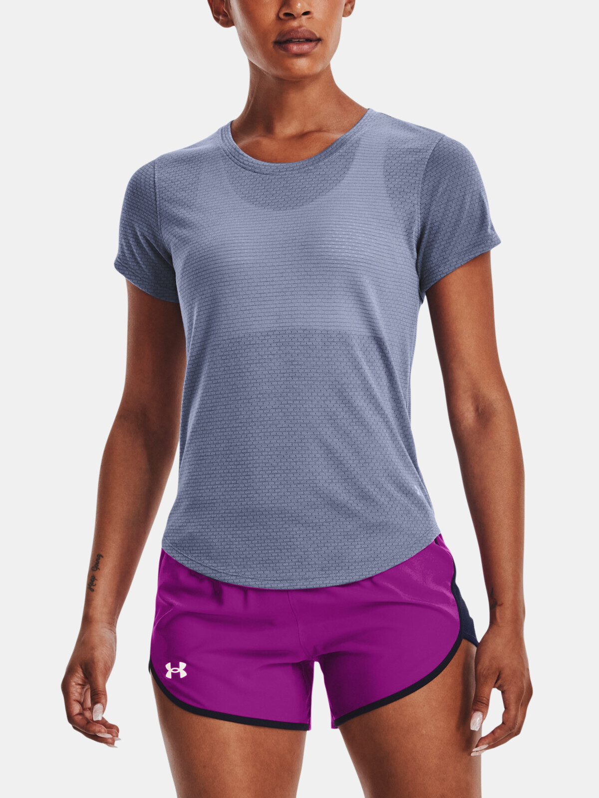 Tmavo fialové športové tričko Under Armour UA Streaker SS