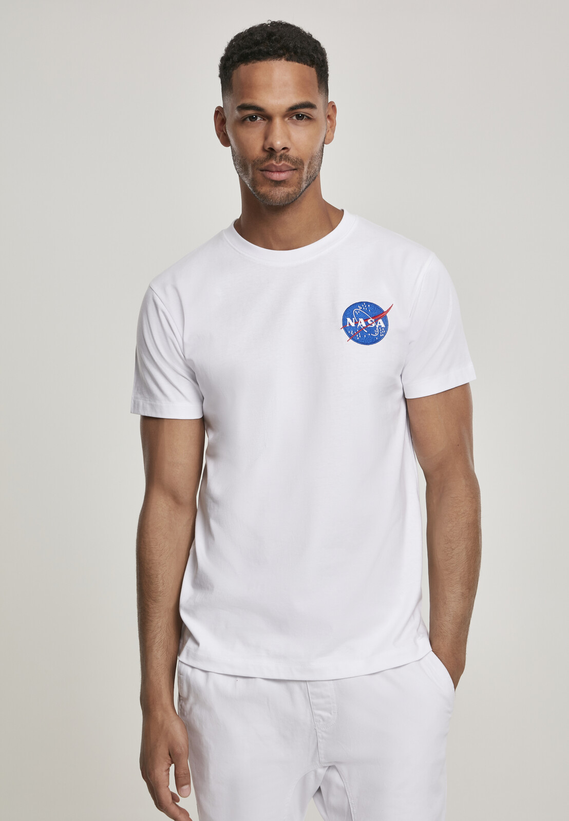 T-shirt with NASA logo embroidery white