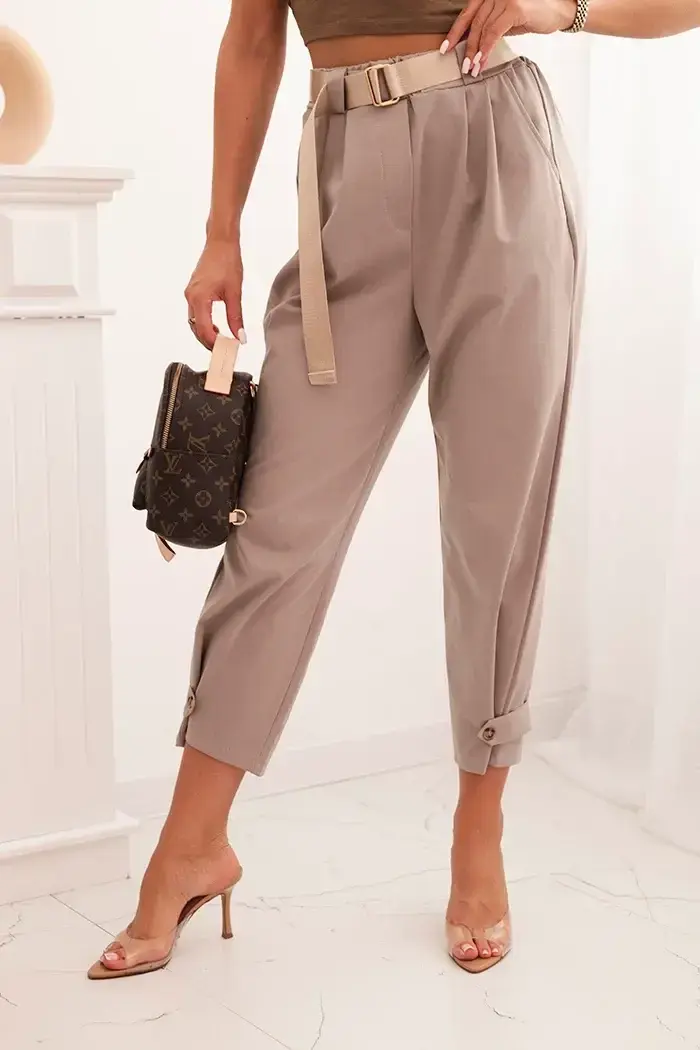 Kesi Włoski Nohavice Summer Punto so zapínaním na nohaviciach fango