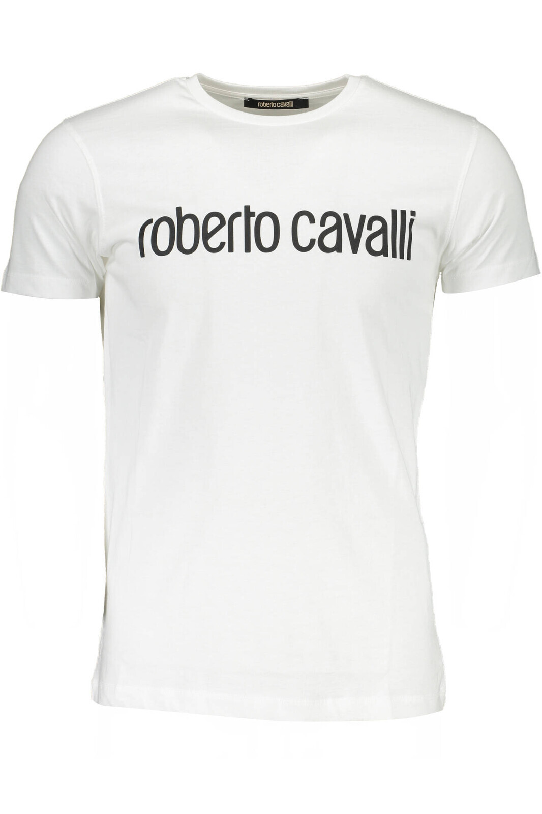 ROBERTO CAVALLI WHITE MEN'S SHORT SLEEVE T-SHIRT