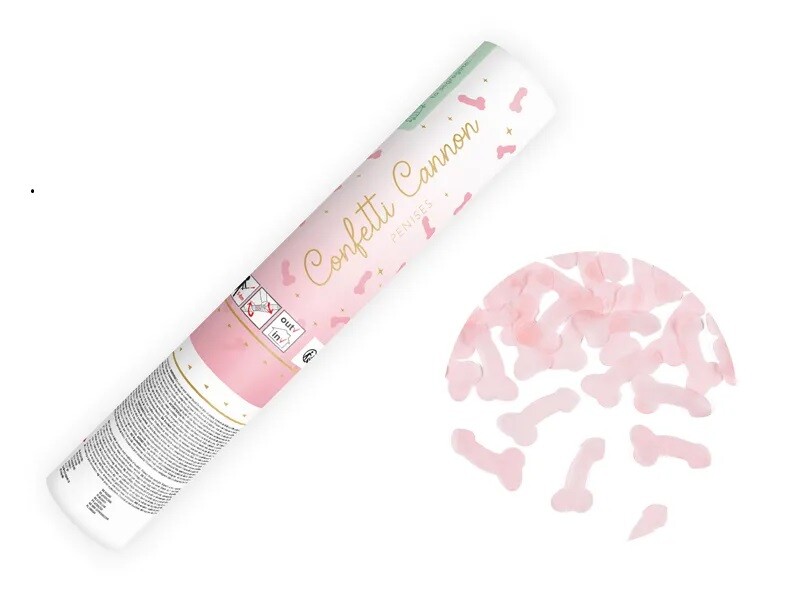 PartyDeco Vystreľovacie konfety - Penis light pink 20 cm