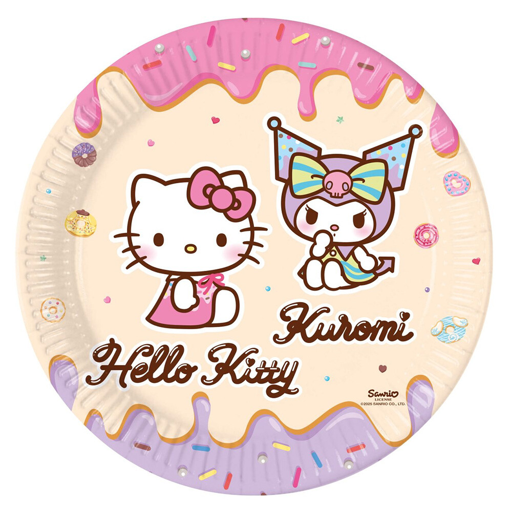 Procos Papierové taniere - Kuromi a Hello Kitty 23 cm