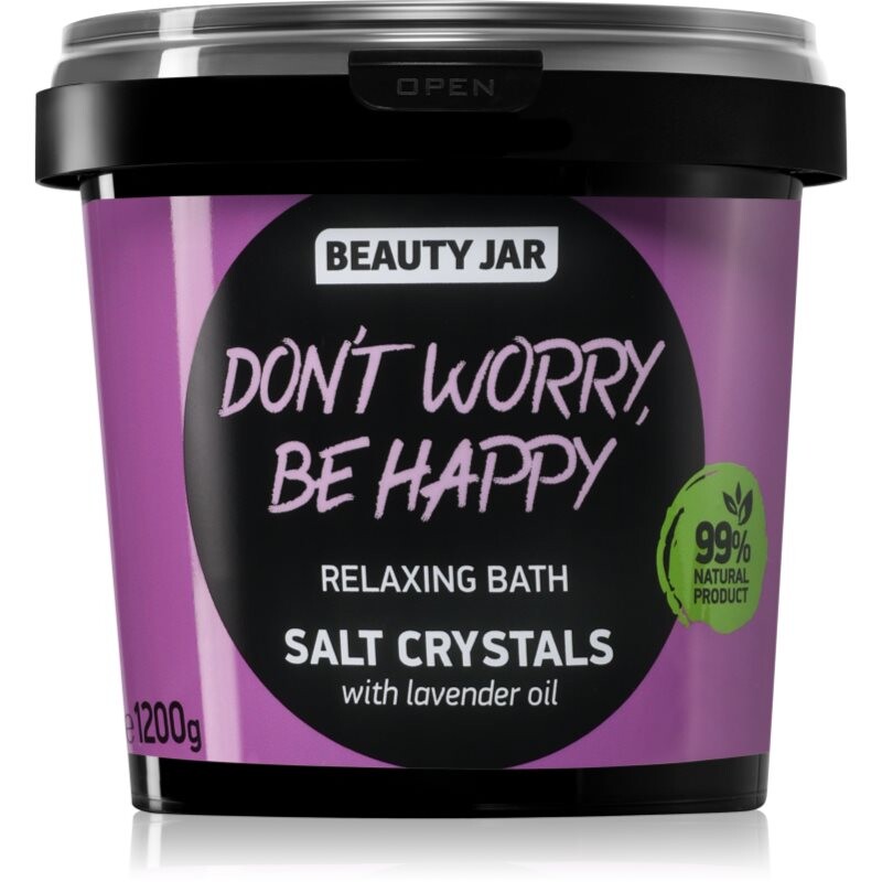 Beauty Jar Don't Worry, Be Happy relaxačná soľ do kúpeľa s vôňou levandule 1.2 kg