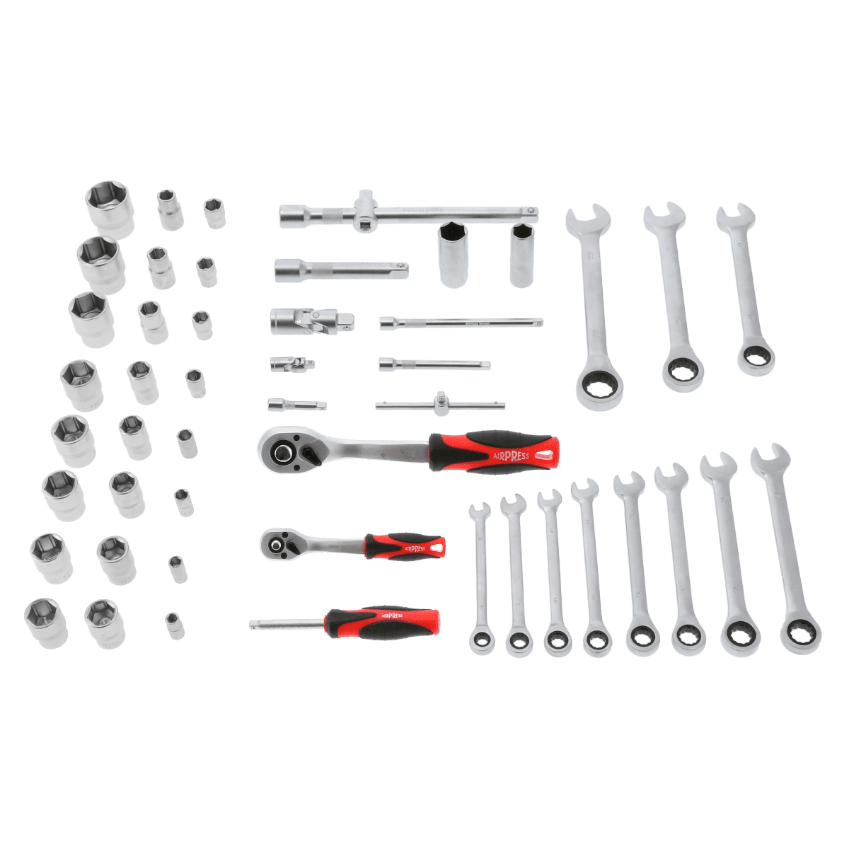 Sada očkových a nástrčných kľúčov + nástavce - 54 dielov