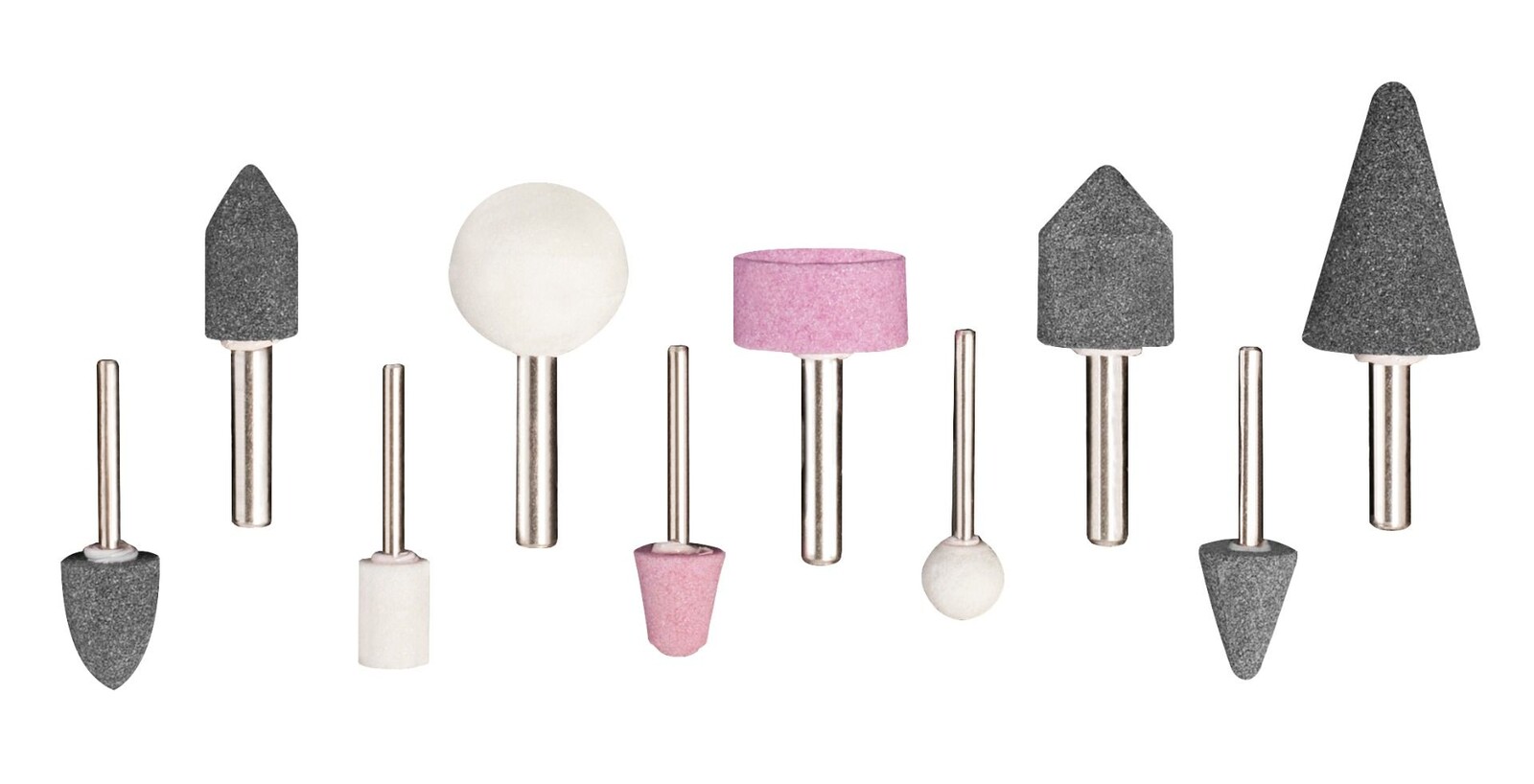 Brúsne kamene - sada 10 ks v kufríku - pre brúsku/vŕtačku