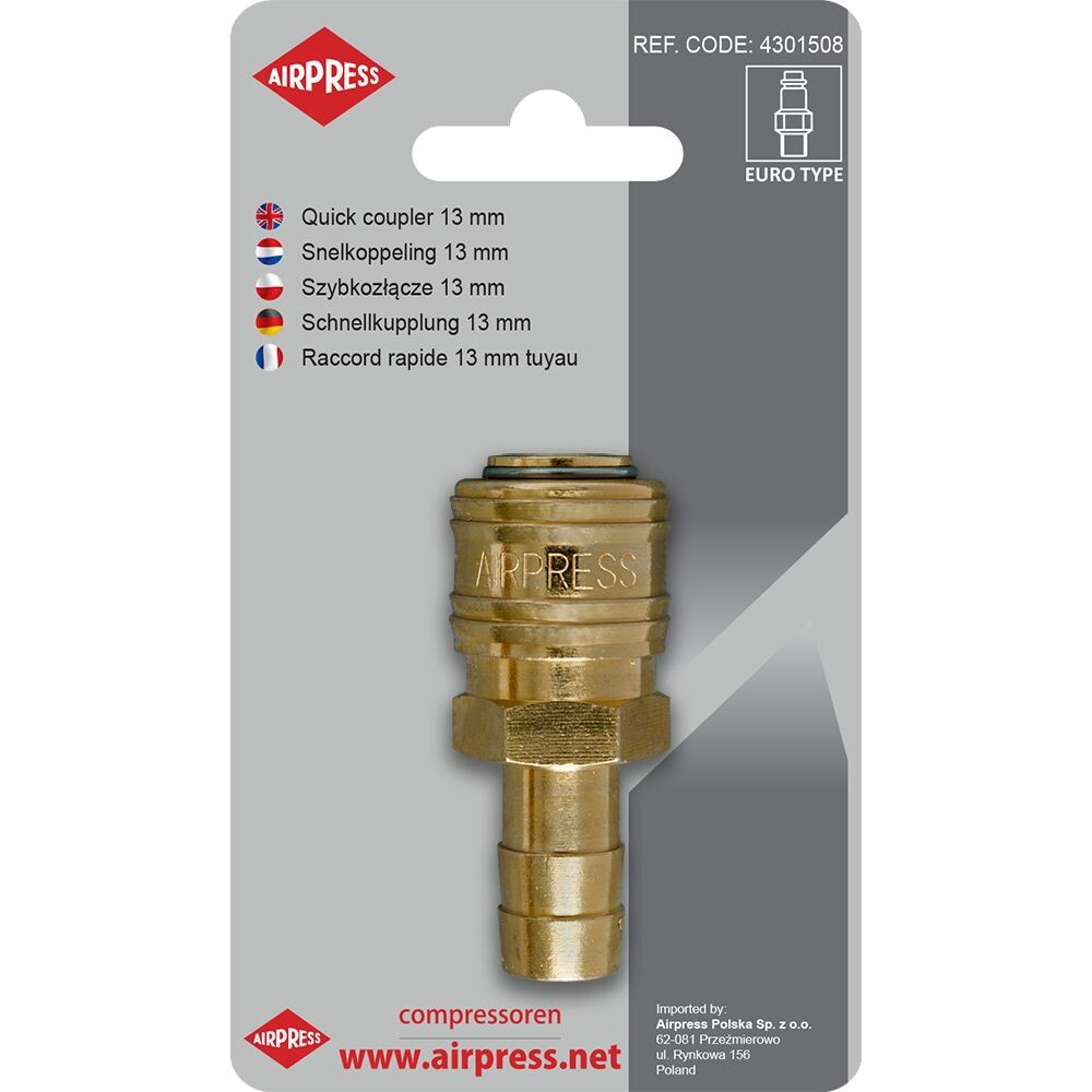 Rýchlospojka na hadicu 13 mm Euro