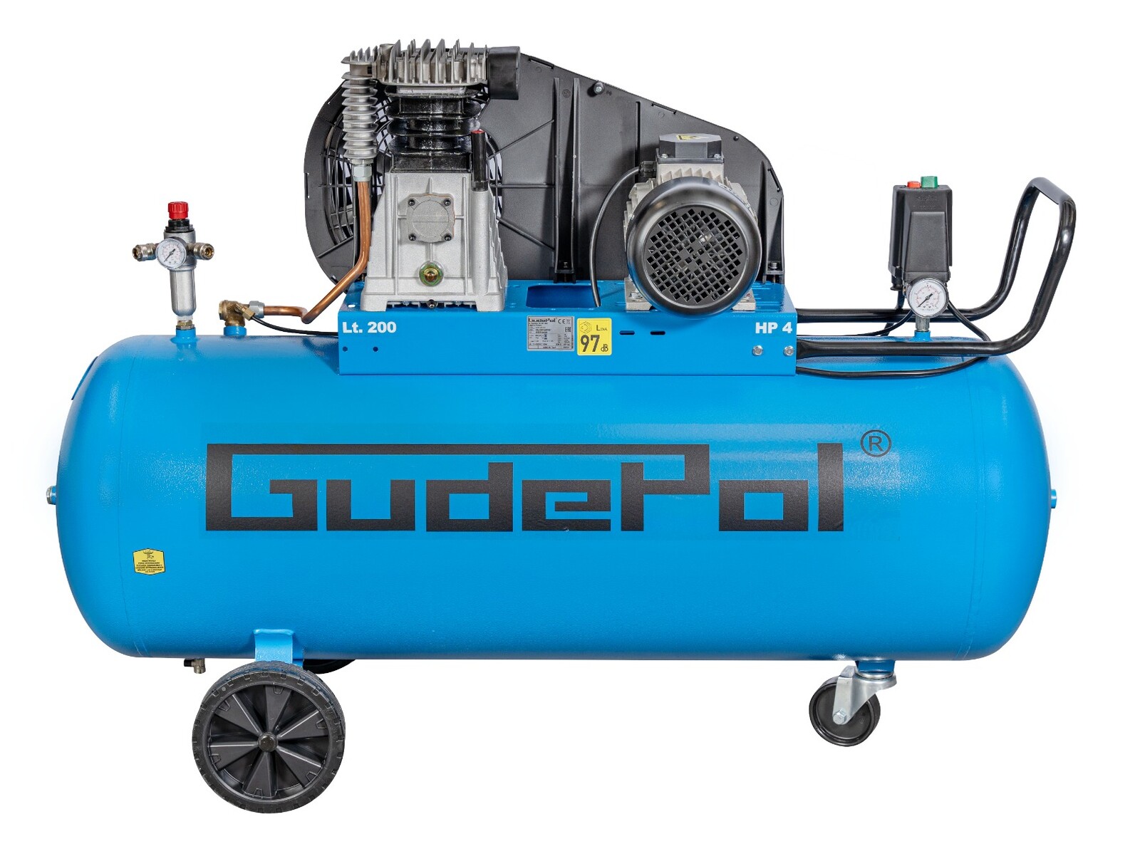 Piston compressor GUDEPOL 475, 200 l, 10 bar, 3 kW