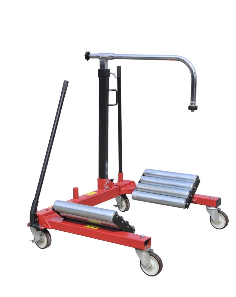 Wheel transporter for heavy-duty and agricultural wheels.