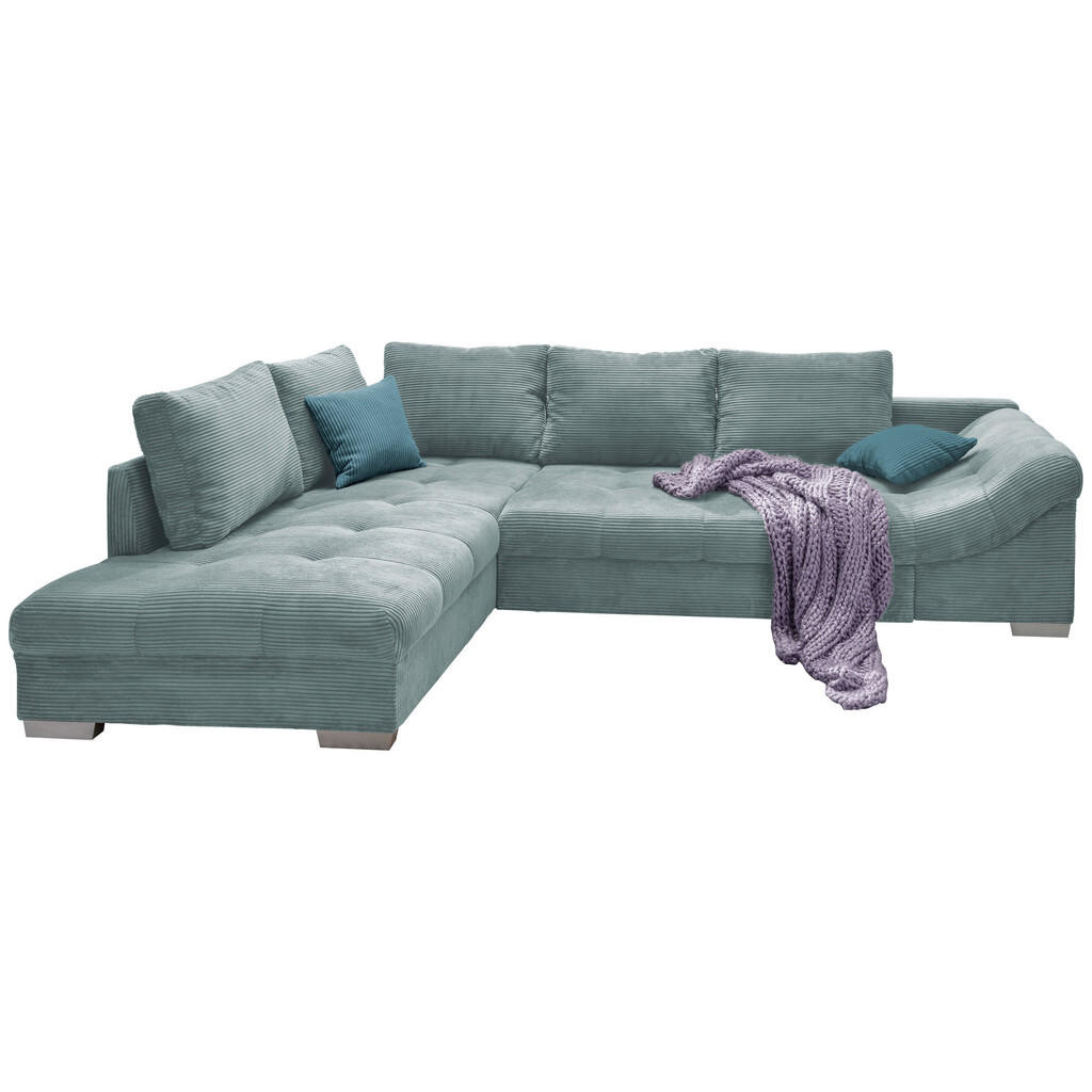 MID.YOU ROHOVÁ SEDACIA SÚPRAVA, textil, svetlomodrá