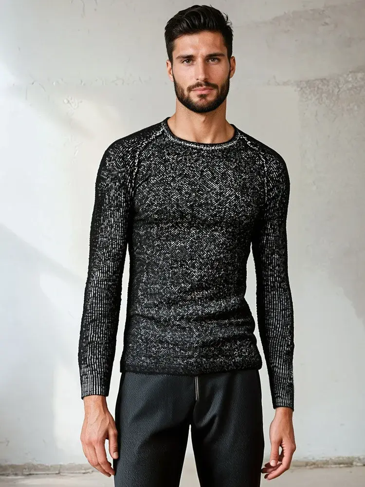 Pánsky čierny sveter WX2311 S