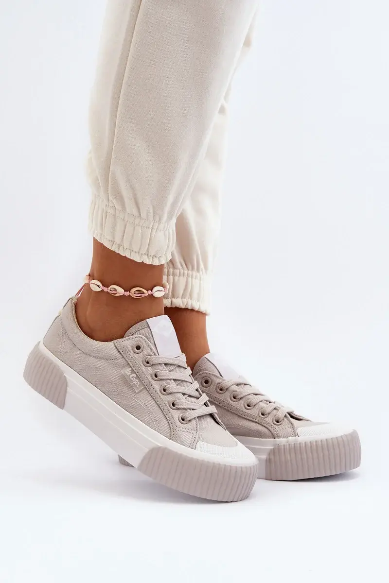 Dámske tenisky s hrubou podrážkou Lee Cooper sivé 38