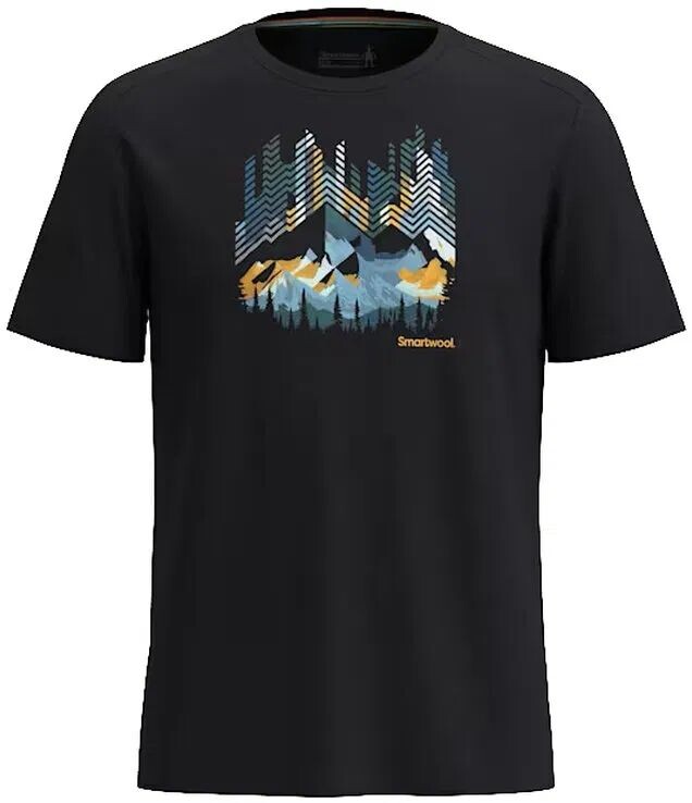 Smartwool VITAL PEAKS ACTIVE SHORT SLV GRAPHIC TEE black Veľkosť: XXL
