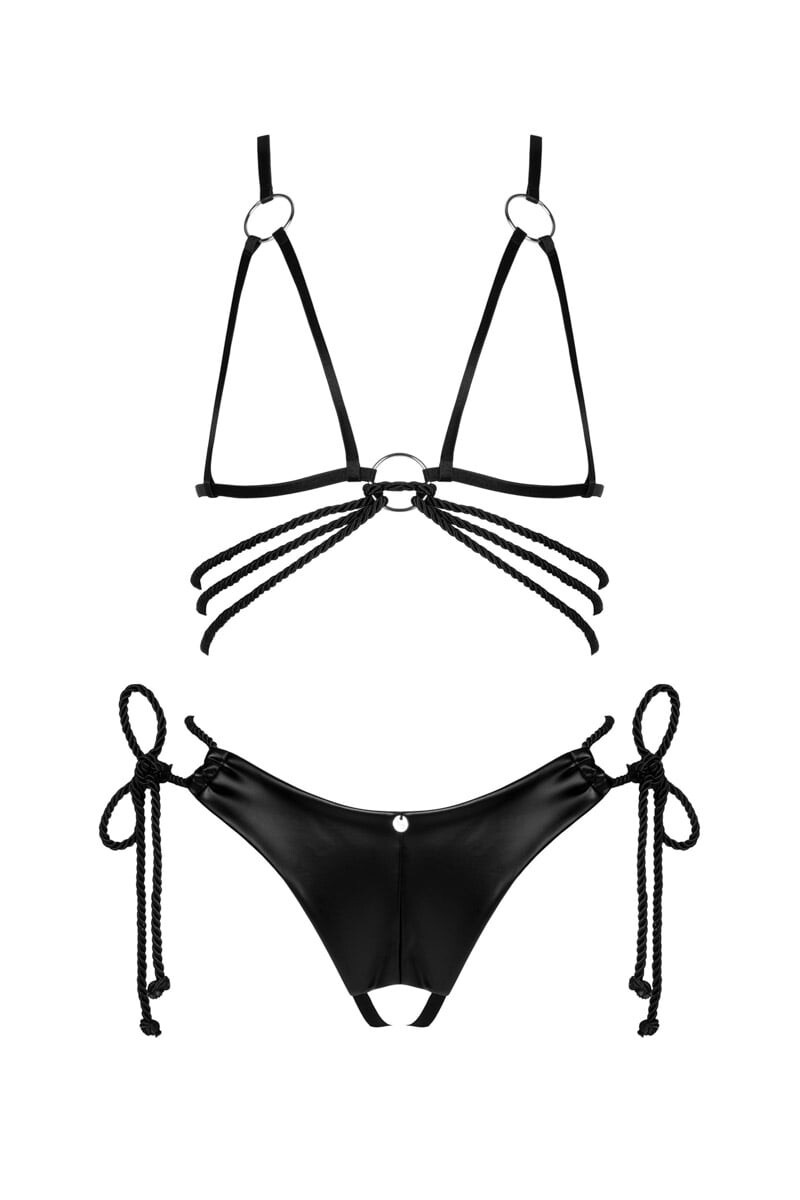Čierny dvojdielny open-bra set Cordellis