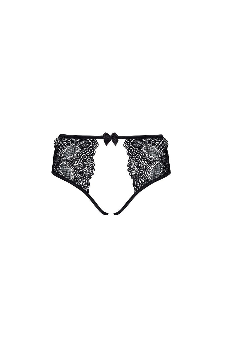 Čierne crotchless nohavičky Polly