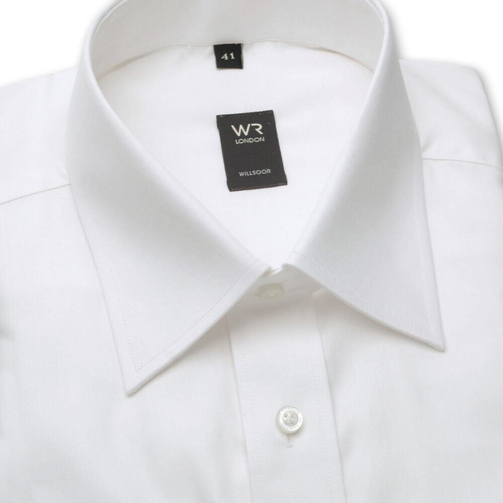 Pánska košeľa klasická bielej farby s hladkým vzorom 12482