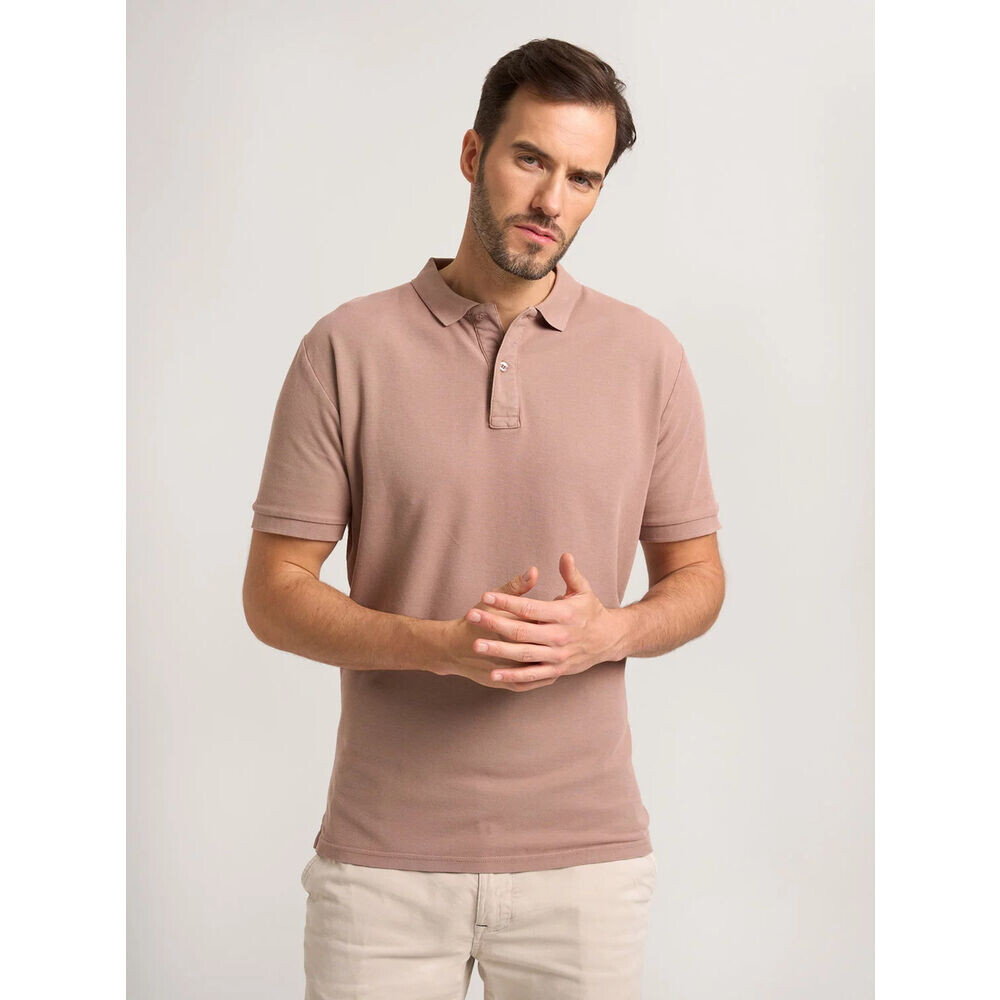 Pánske bavlnené polo tričko tmavobéžové 18180