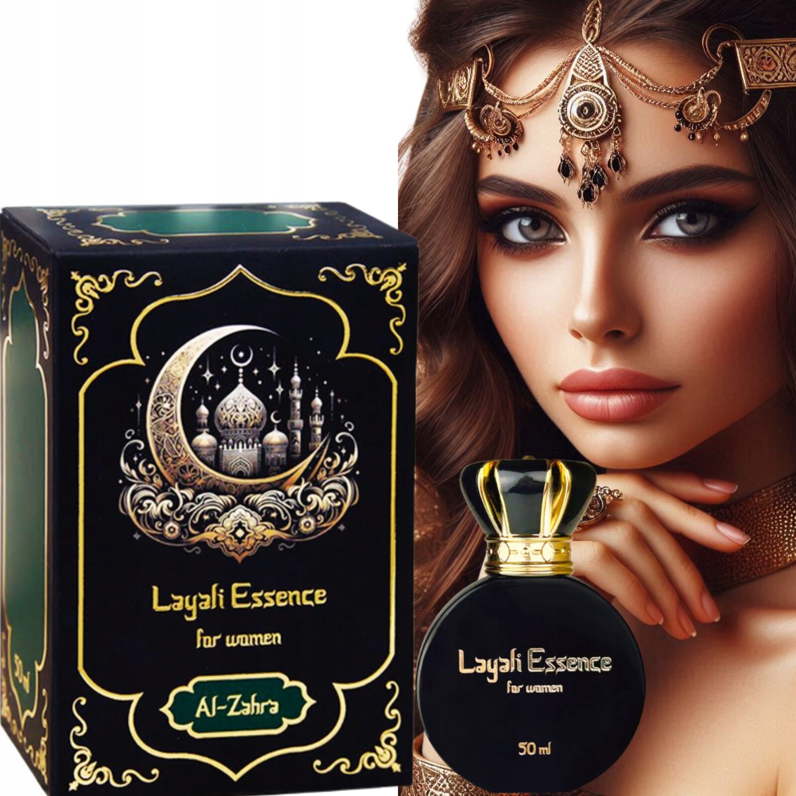 We care about you AL-ZAHRA Layali Essence – zmyselný arabský parfém pre ženy s originálnymi orientálnymi tónmi v luxusnom dubajskom štýle (50 ml)