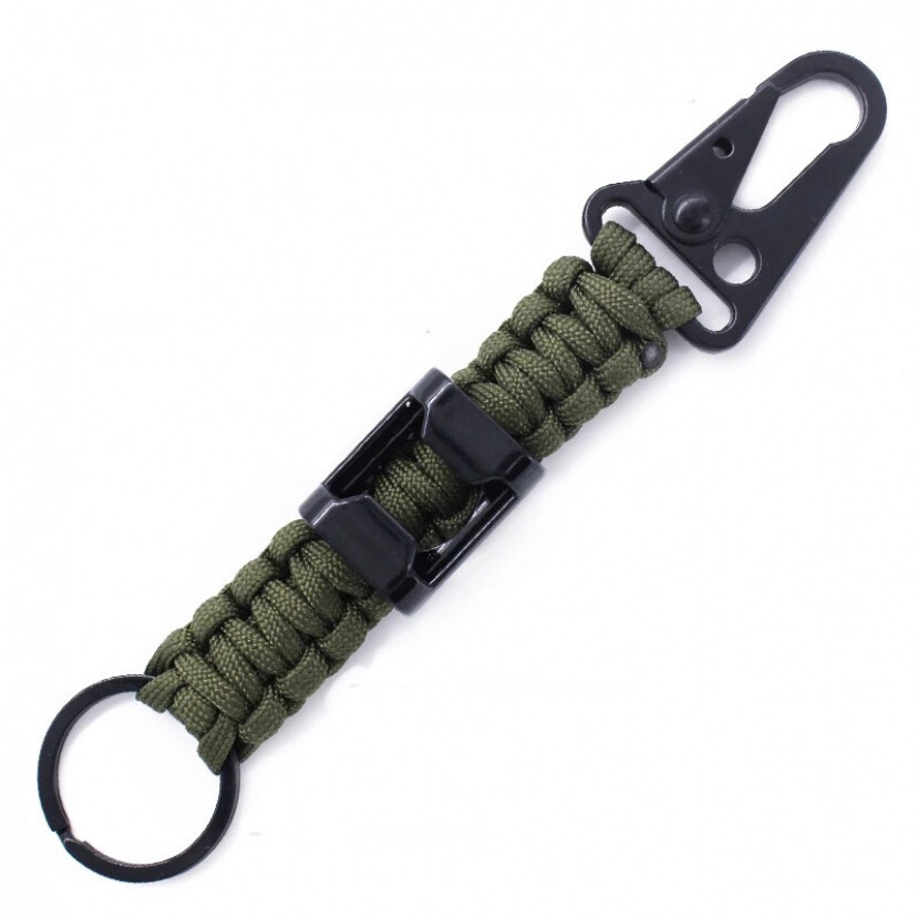 Karabína s otváračom a paracordom Dongguan - olivová