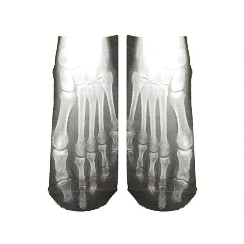 Vtipné ponožky Kostra - čierne-biele, 33-35